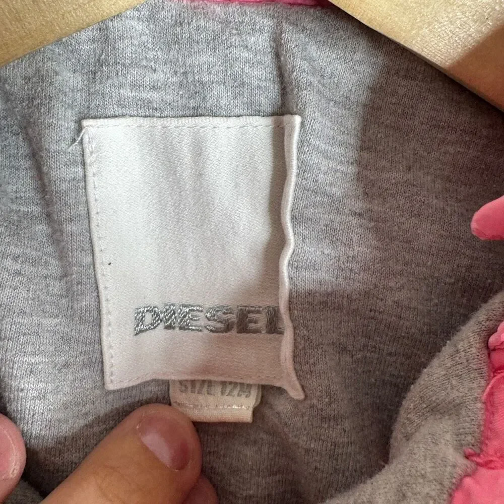 Diesel Jacket Baby Girl 12M Pink Hooded Full Zip Windbreaker